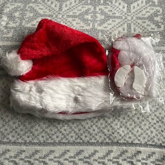 NWT Christmas Santa Hat & Beard Mask Set Red & White Santa Costume Cosplay - Picture 12 of 12